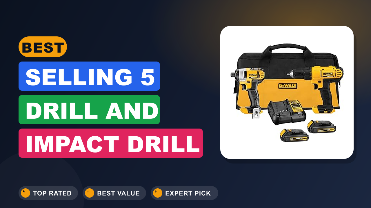 Best Selling 5 Drill and Impact Drill Set